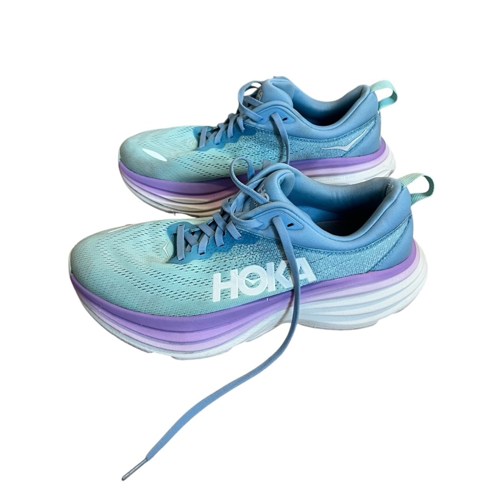 Hoka One One Bondi 8 Women’s Running Shoes Size 9 B Airy Blue Sunlit Ocean